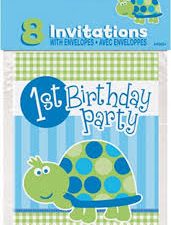 1. Birthday Einladungen Schildkröte