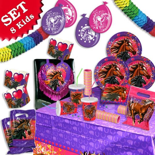 Pferde-Partyset, 76-teilig, 8 Kids – Kids be Happy