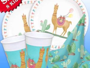 Partyset Lama, 36-teilig, 8 Kids