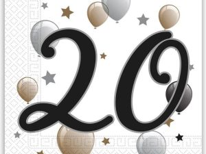 Servietten 20. Geburtstag