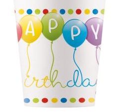 Pappbecher Ballons Happy Birthday