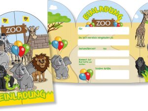 Zootiere Einladungen