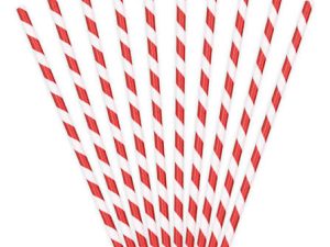 Papierstrohhalme (Röhrli) Rot gestreift