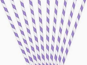 Papierstrohhalme (Röhrli) Lavendel gestreift