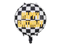 Rennauto Folienballon Zielflagge