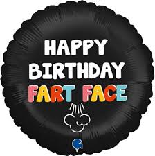 Geschenkballon Happy Birthday Fart Face